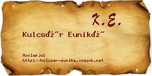 Kulcsár Euniké névjegykártya